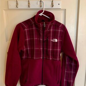 The North Face Women's Burgundy Plaid Puffer Jacket